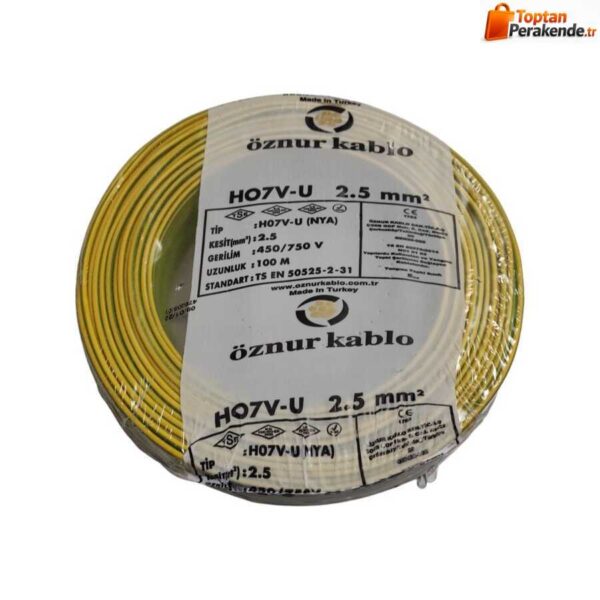Öznur Nya Kablo 2,5 mm² Sarıyeşil ( H07v-U )